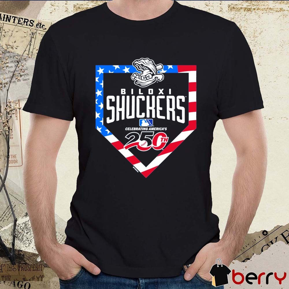 Biloxi Shuckers BaseFlag MiLB Celebrating America’s 250th Patriotic t-shirt