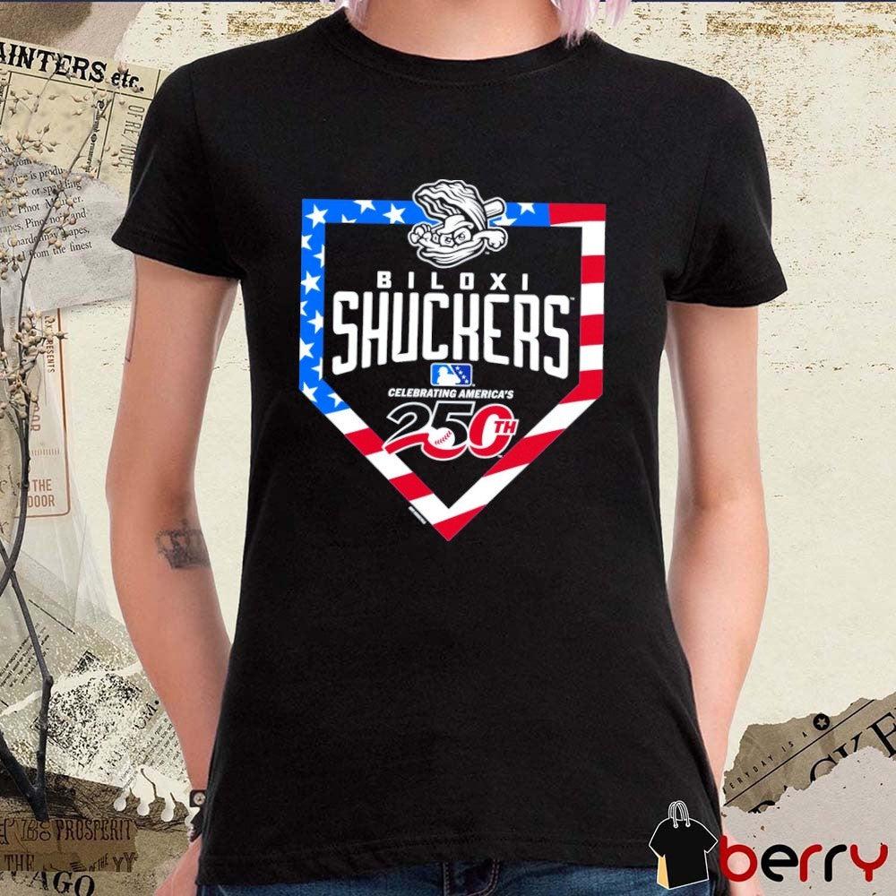 Biloxi Shuckers BaseFlag MiLB Celebrating America’s 250th Patriotic t-shirt
