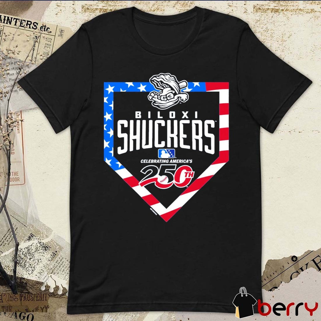 Biloxi Shuckers BaseFlag MiLB Celebrating America’s 250th Patriotic t-shirt