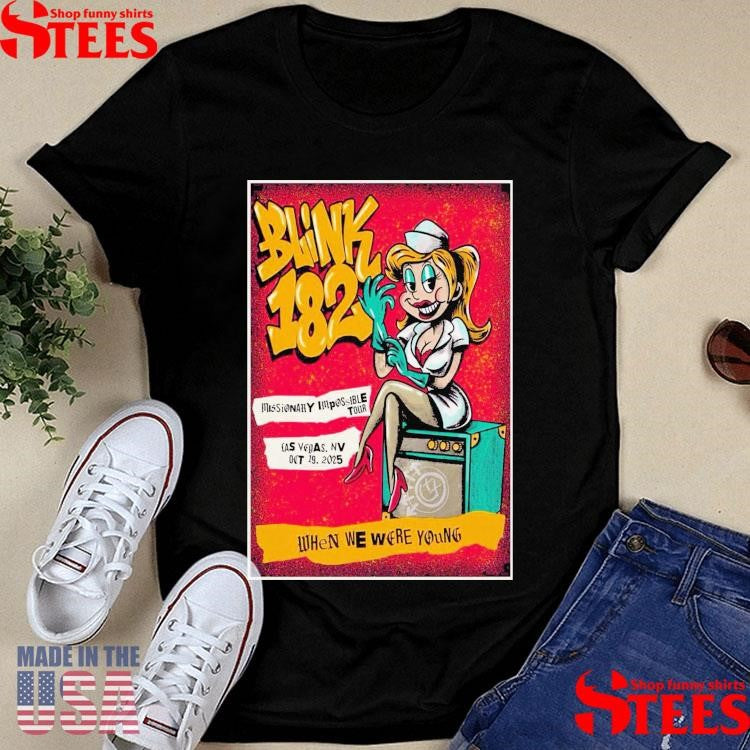 Blink 182 When We Were Young Missionary Impossible Tour Las Vegas Nv Oct 19 2025 Festival Grounds T-Shirts