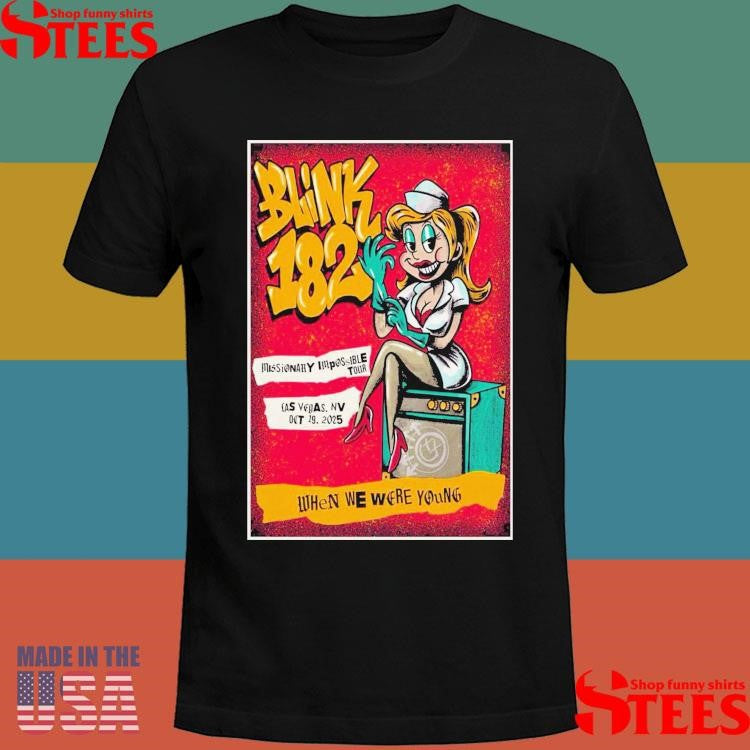 Blink 182 When We Were Young Missionary Impossible Tour Las Vegas Nv Oct 19 2025 Festival Grounds T-Shirts