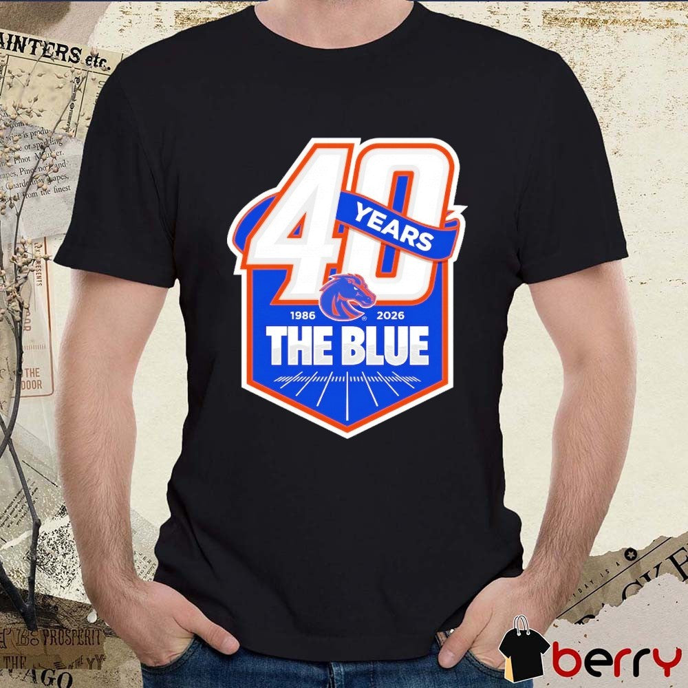 Boise State Broncos Football 40 Years 1986 – 2026 The Blue Logo t-shirt