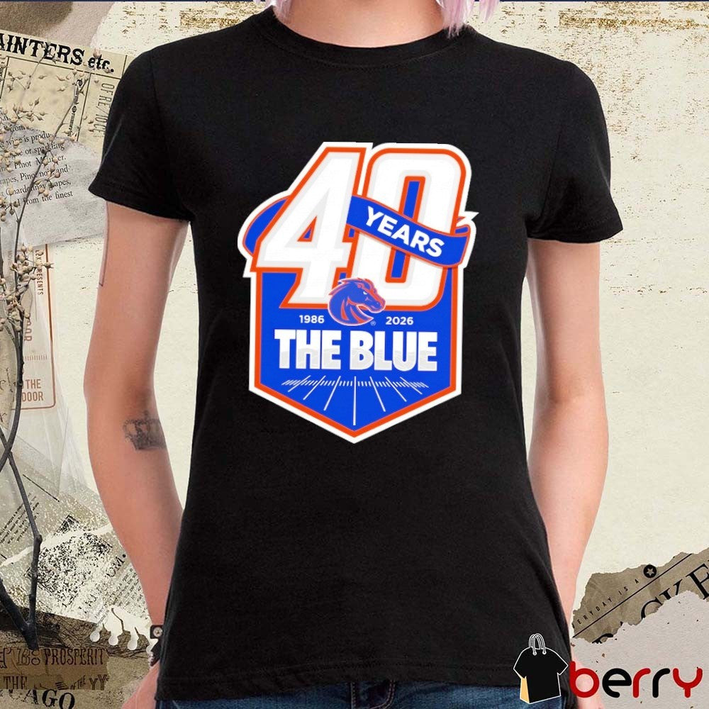 Boise State Broncos Football 40 Years 1986 – 2026 The Blue Logo t-shirt