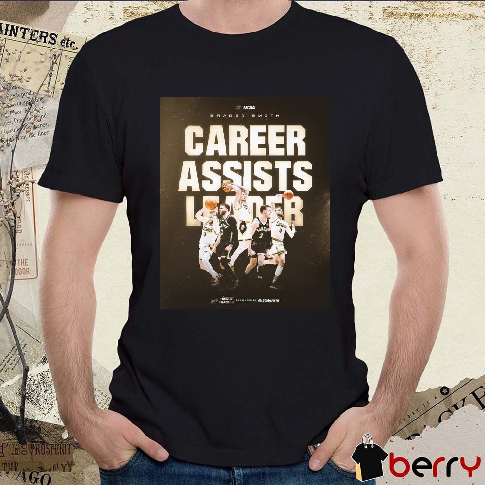 Braden Smith Career Assists Leader 2026 NCAA Purdue Boilermakers Signature Poster t-shirt