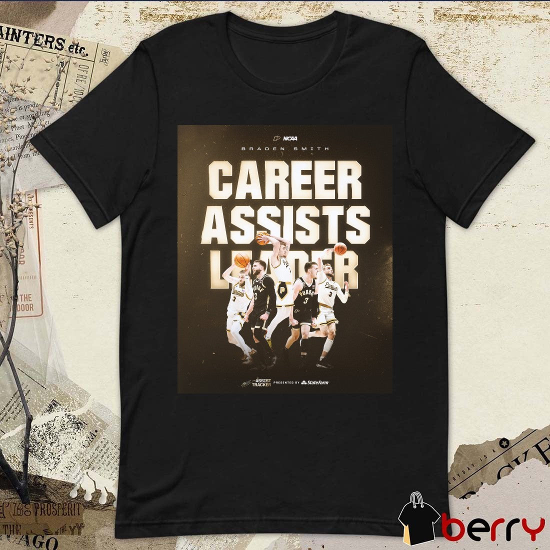 Braden Smith Career Assists Leader 2026 NCAA Purdue Boilermakers Signature Poster t-shirt