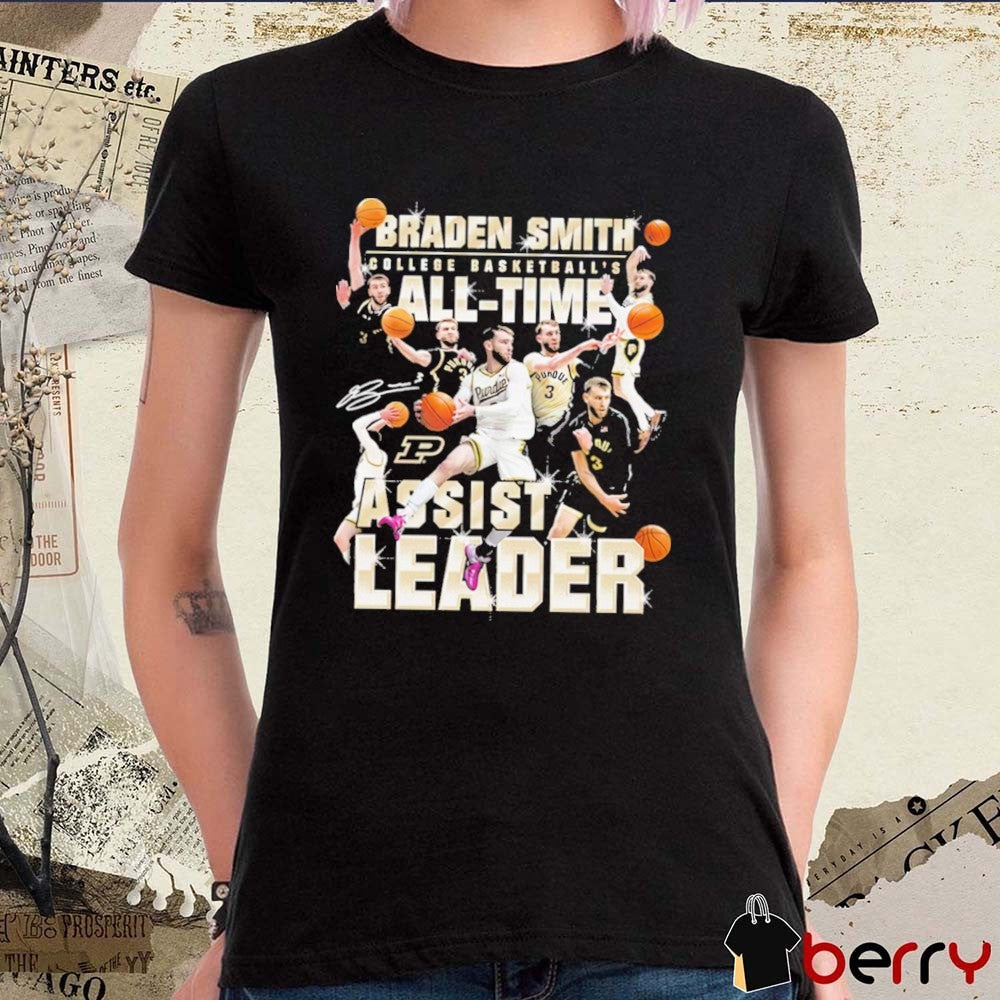 Braden Smith Purdue Boilermakers College Basketball’s Breaks NCAA All-Time Assists Leader Record Signature t-shirt