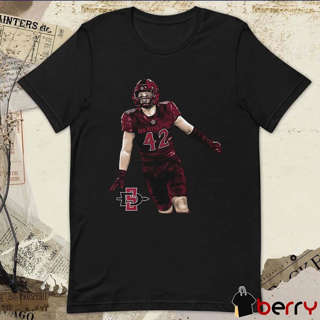 Brady Anderson #42 San Diego State Illustrated Graphic t-shirt