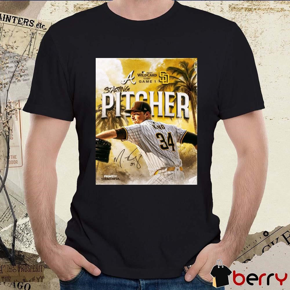 Braves at Padres MLB Wild Card Starting Pitcher Signature The FIght For The Faithful Poster t-shirt