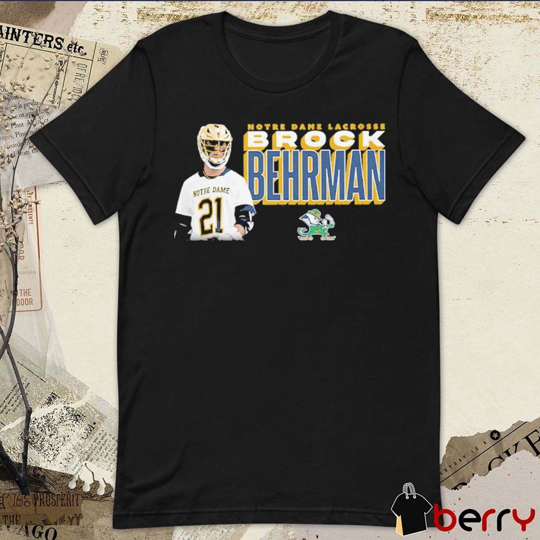 Brock Behrman Notre Dame Fighting Irish NCAA Illustrated t-shirt