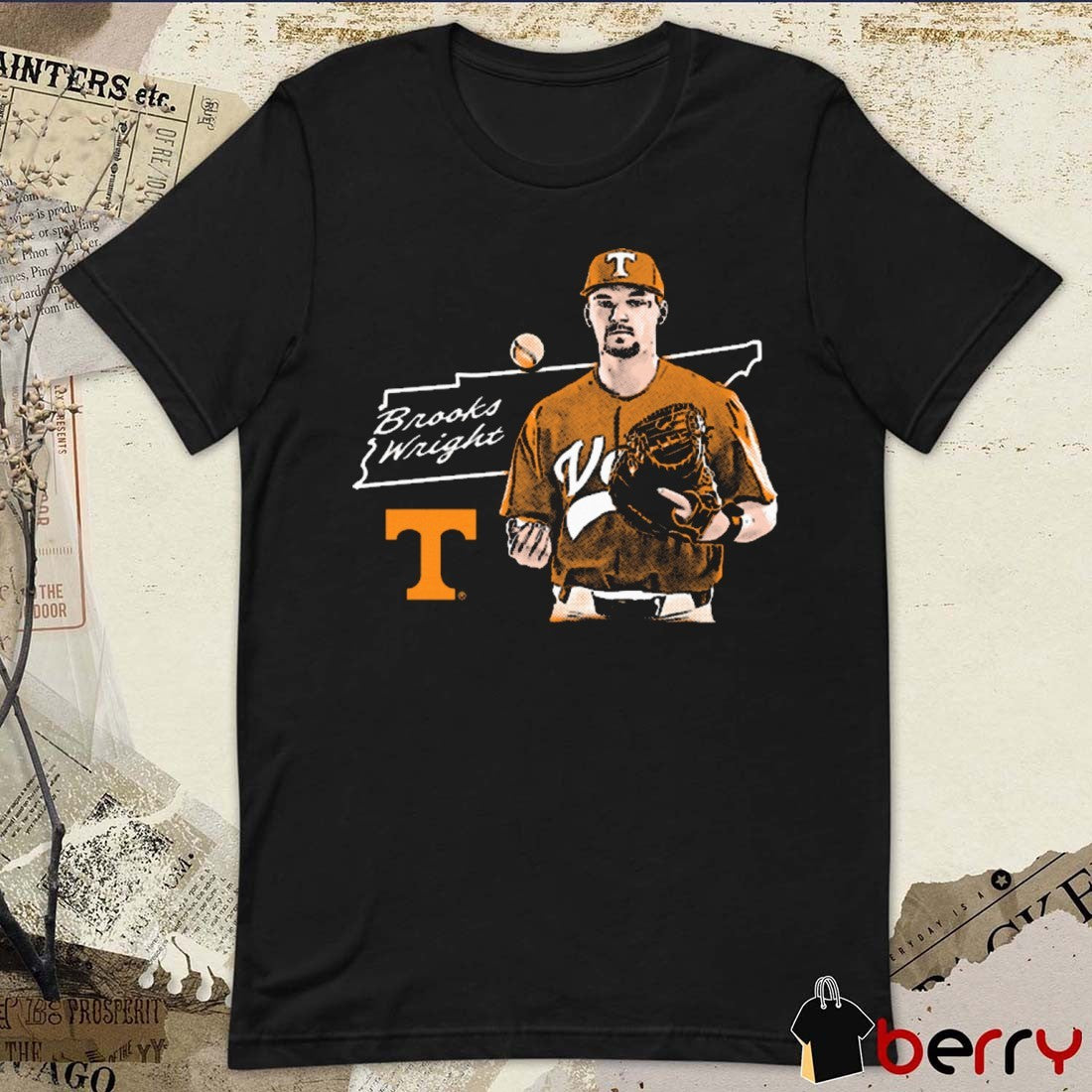 Brooks Wright Hometown Hero Tennessee Vols Baseball NCAA Division I t-shirt