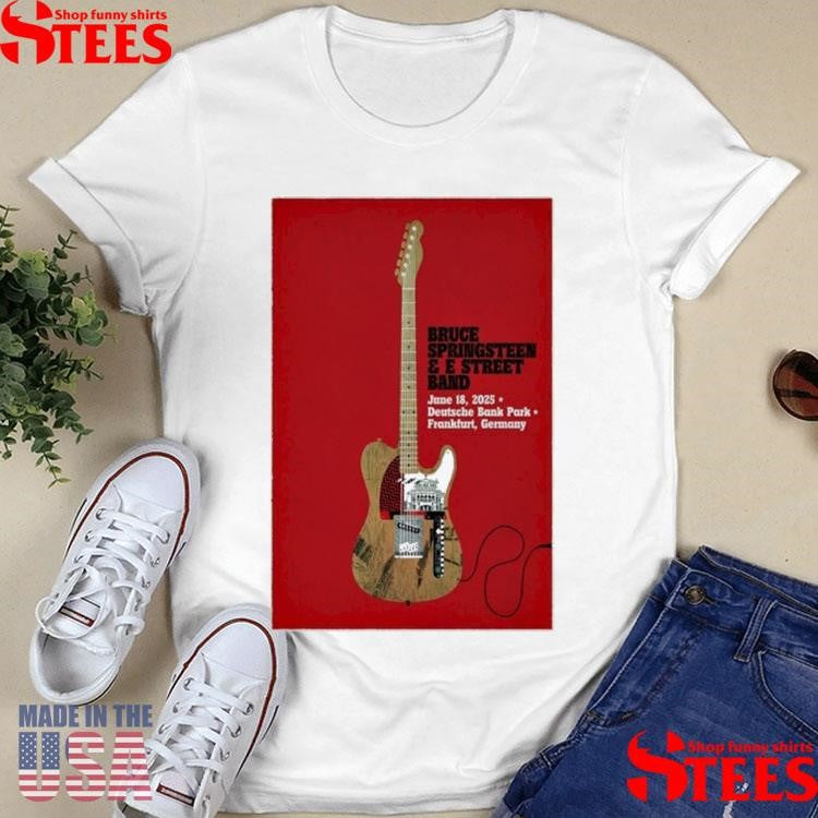 Bruce Springsteen & E Street Band Jun 18 2025 Frankfurt Germany, Deutsche Bank Park Guitar T-shirt