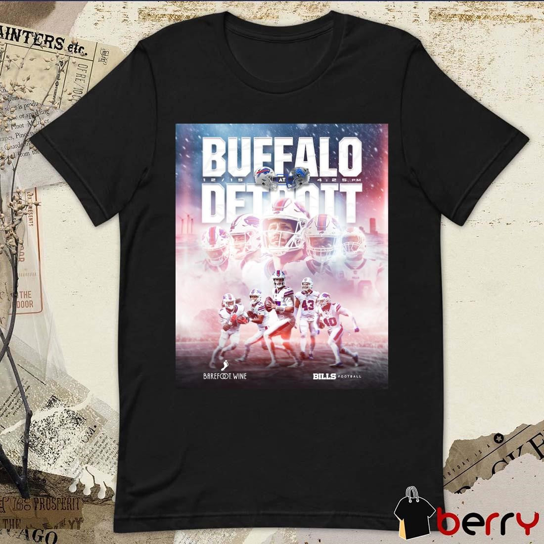 Buffalo Bills vs. Detroit Lions December 15 2024 The Motor City Showdown Poster t-shirt