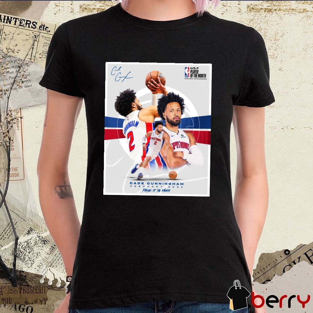 Cade Cunningham February 2026 Eastern Conference Player of the Month Signature Poster t-shirt