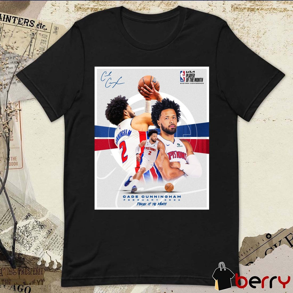 Cade Cunningham February 2026 Eastern Conference Player of the Month Signature Poster t-shirt