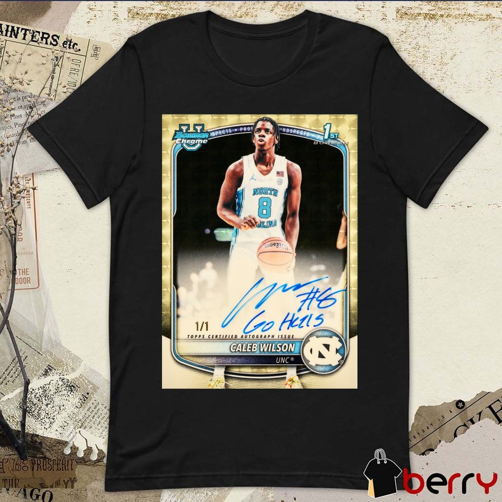 Caleb Wilson UNC 2025-26 Bowman Basketball Signature t-shirt