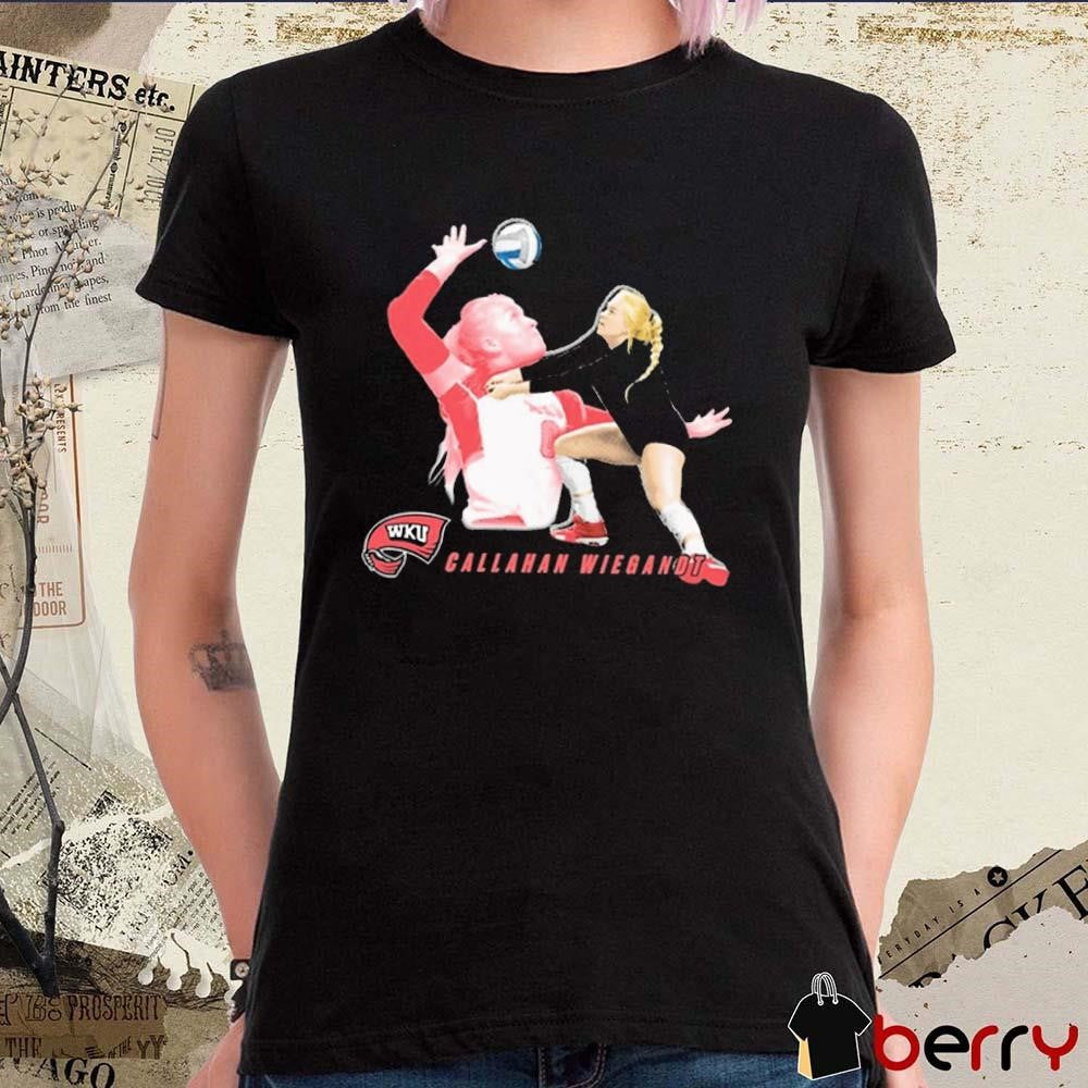Callahan Wiegandt Western Kentucky University Volleyball Cartoon t-shirt