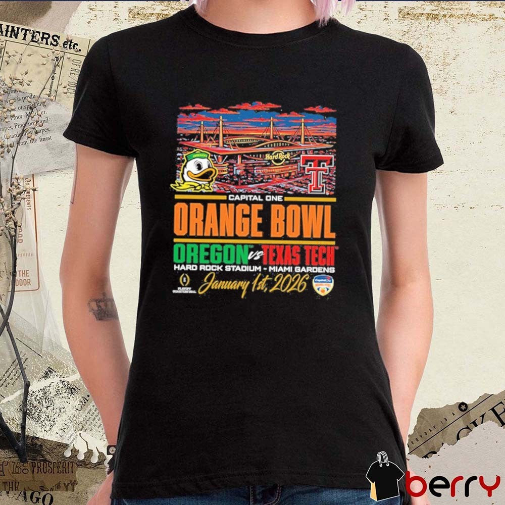 Capital One Orange Bowl Oregon vs. Texas Tech January 1st, 2026 Stadium Miami Gardens t-shirt
