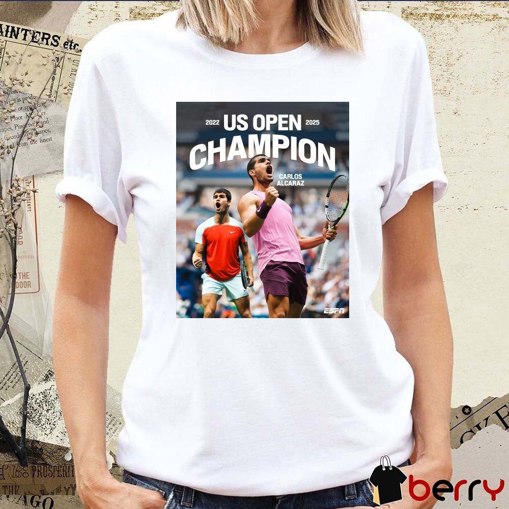 Carlos Alcaraz Dominant Tournament Us Open Champions 2022-2025 Poster t-shirt
