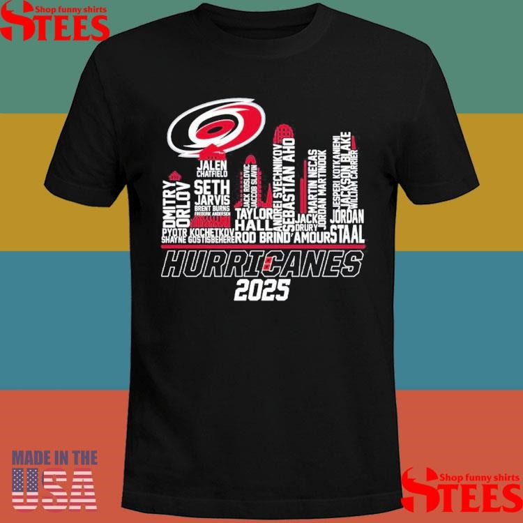 Carolina Hurricanes Skyline Players Name 2025 Shirts