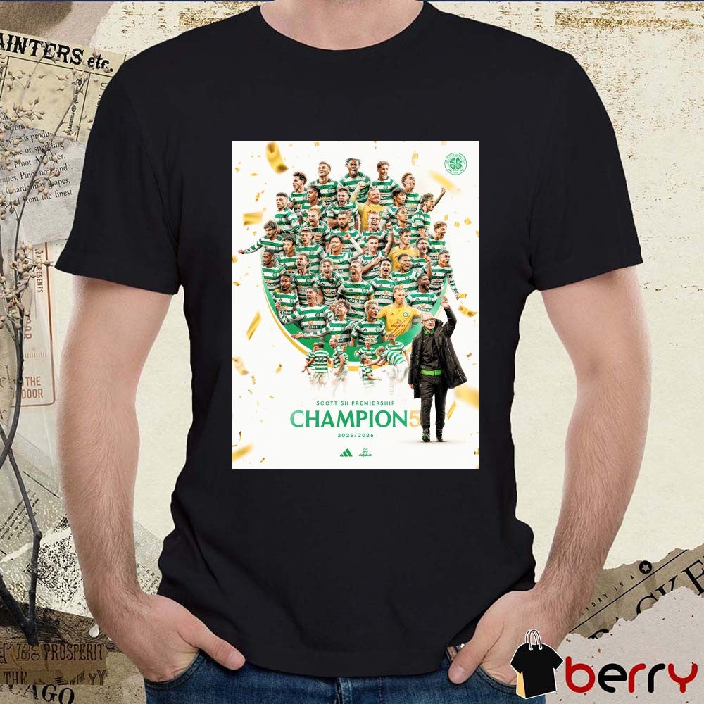 Celtic Football Club celebrating Scottish Premiership Champion 2025 – 2026 season Poster t-shirt