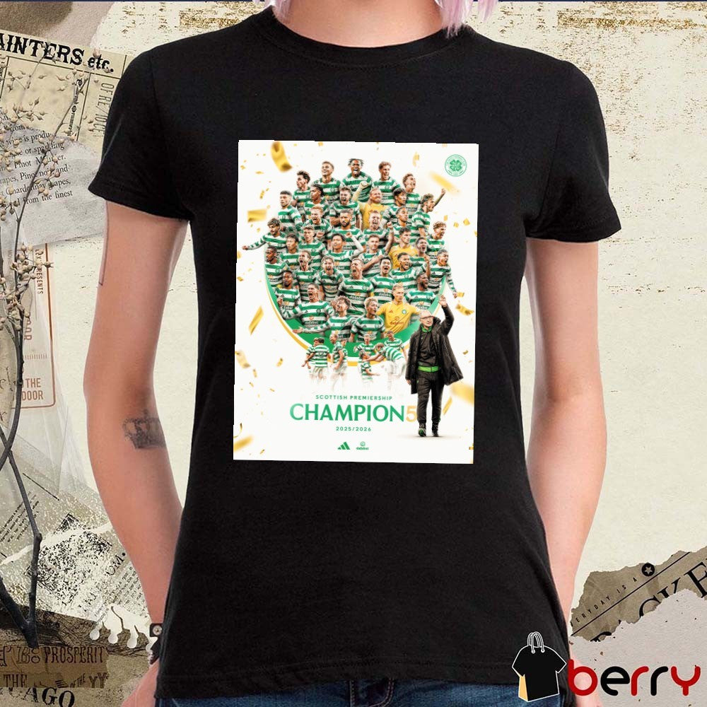 Celtic Football Club celebrating Scottish Premiership Champion 2025 – 2026 season Poster t-shirt