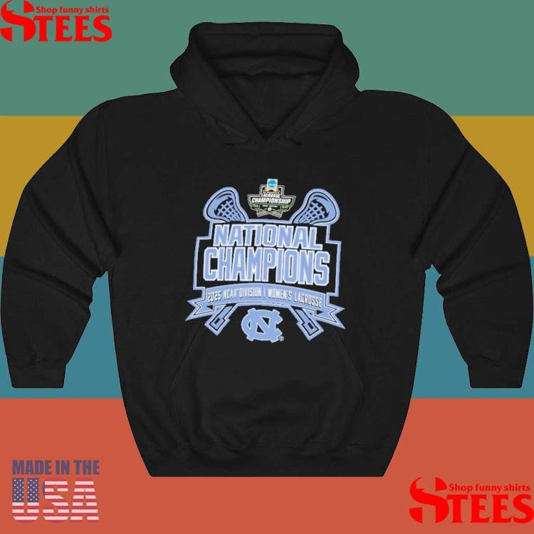 Champion Navy North Carolina Tar Heels 2025 Ncaa Women’s Lacrosse National Champions Eco Powerblend Shirts