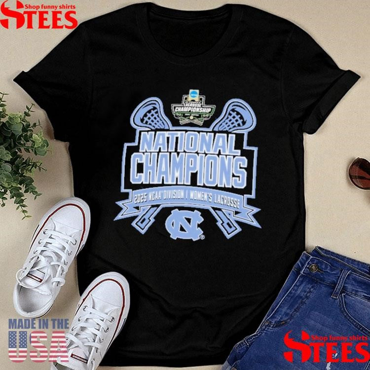 Champion Navy North Carolina Tar Heels 2025 Ncaa Women’s Lacrosse National Champions Eco Powerblend Shirts