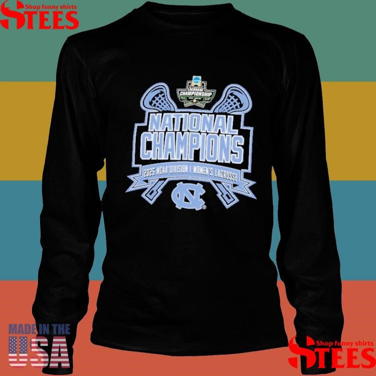 Champion Navy North Carolina Tar Heels 2025 Ncaa Women’s Lacrosse National Champions Eco Powerblend Shirts