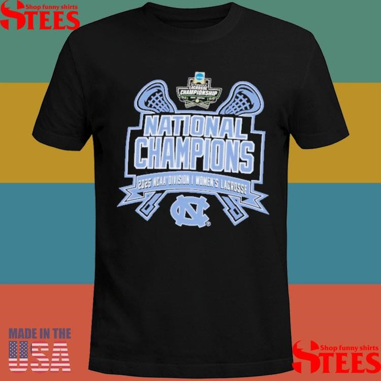 Champion Navy North Carolina Tar Heels 2025 Ncaa Women’s Lacrosse National Champions Eco Powerblend Shirts