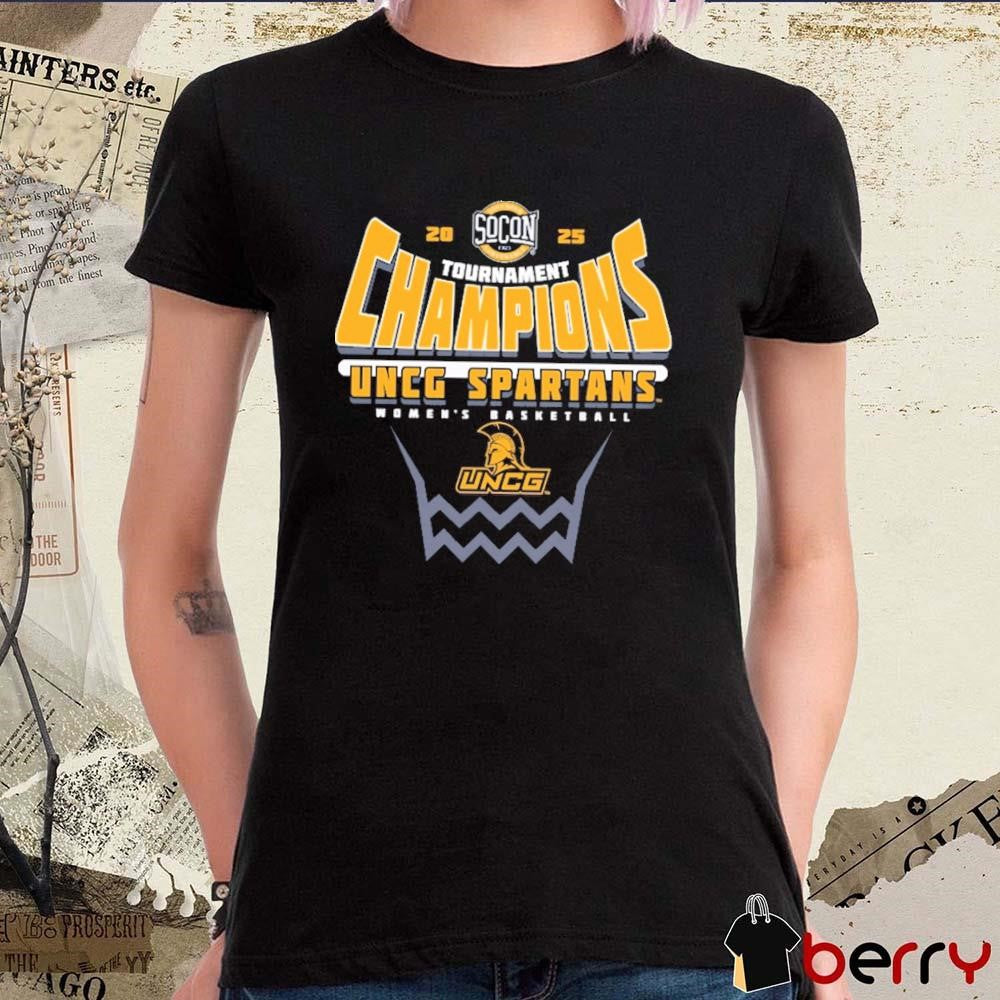 Champions Tournament UNCG Spartans Women’s Basketball 2025 SoCon Conference Logos t-shirt