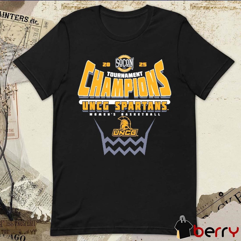 Champions Tournament UNCG Spartans Women’s Basketball 2025 SoCon Conference Logos t-shirt