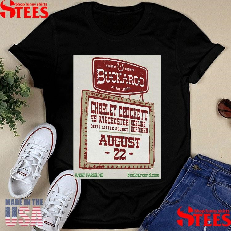 Charley Crockett Buckaroo In West Fargo, Nd Aug 22 2025 Tour Poster Shirts
