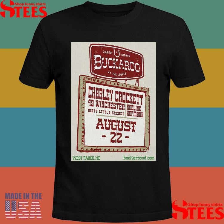 Charley Crockett Buckaroo In West Fargo, Nd Aug 22 2025 Tour Poster Shirts