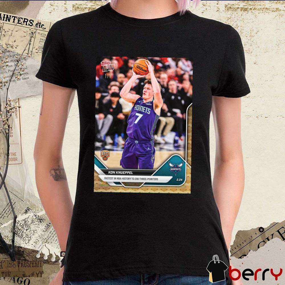 Charlotte Hornets Kon Knueppel Fastest In NBA History To 200 Three-Pointers Poster t-shirt