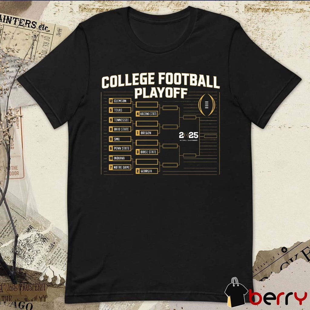 Chasing The Championship College Football Playoff Bracket 2024-2025 National Championship t-shirt