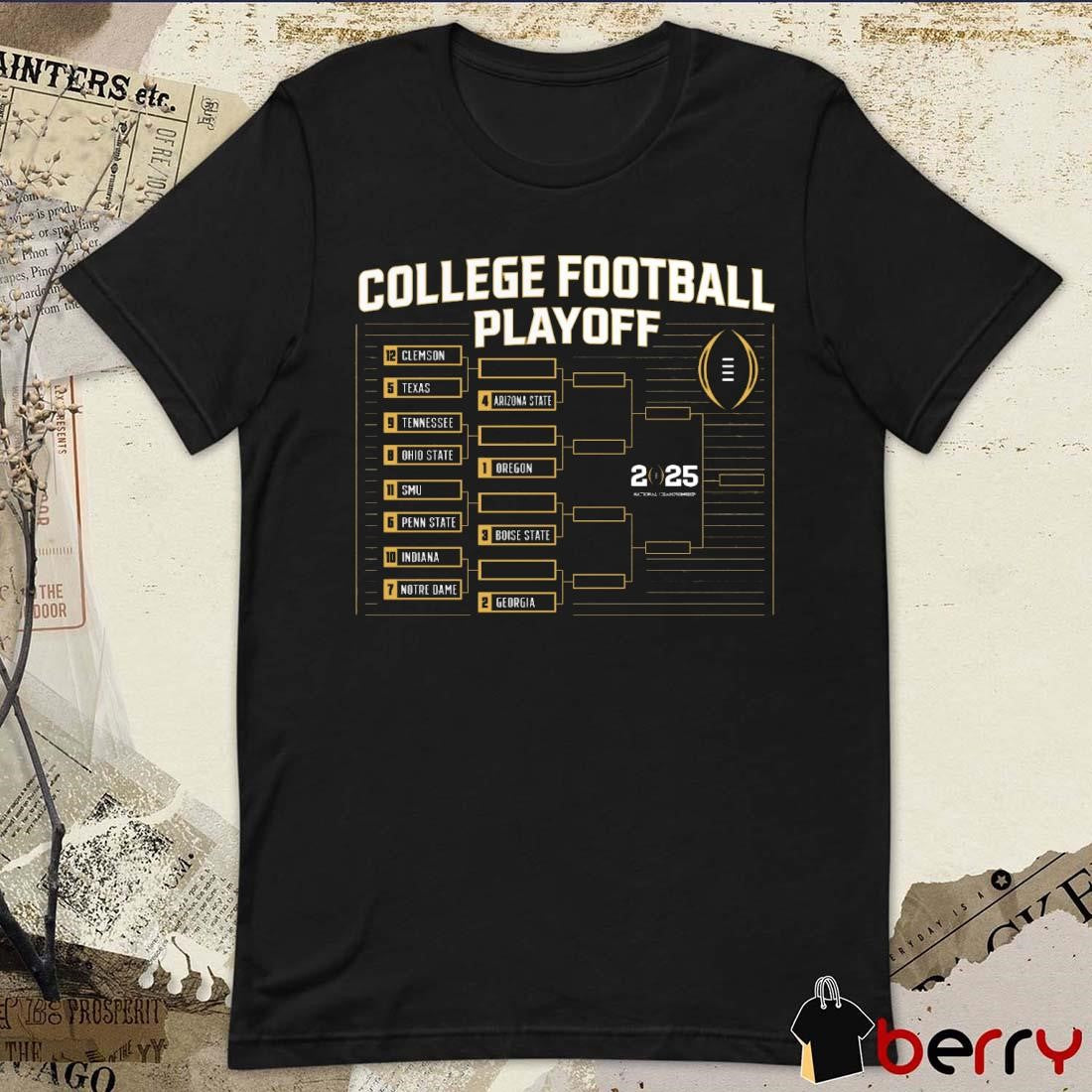 Chasing The Championship College Football Playoff Bracket 2024-2025 National Championship t-shirt