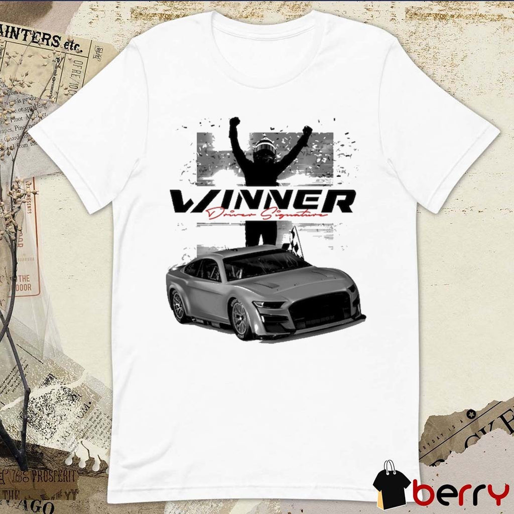 Checkered Flag Sports Joey Logano 2025 Wurth 400 Race Winner Driver Signature t-shirt