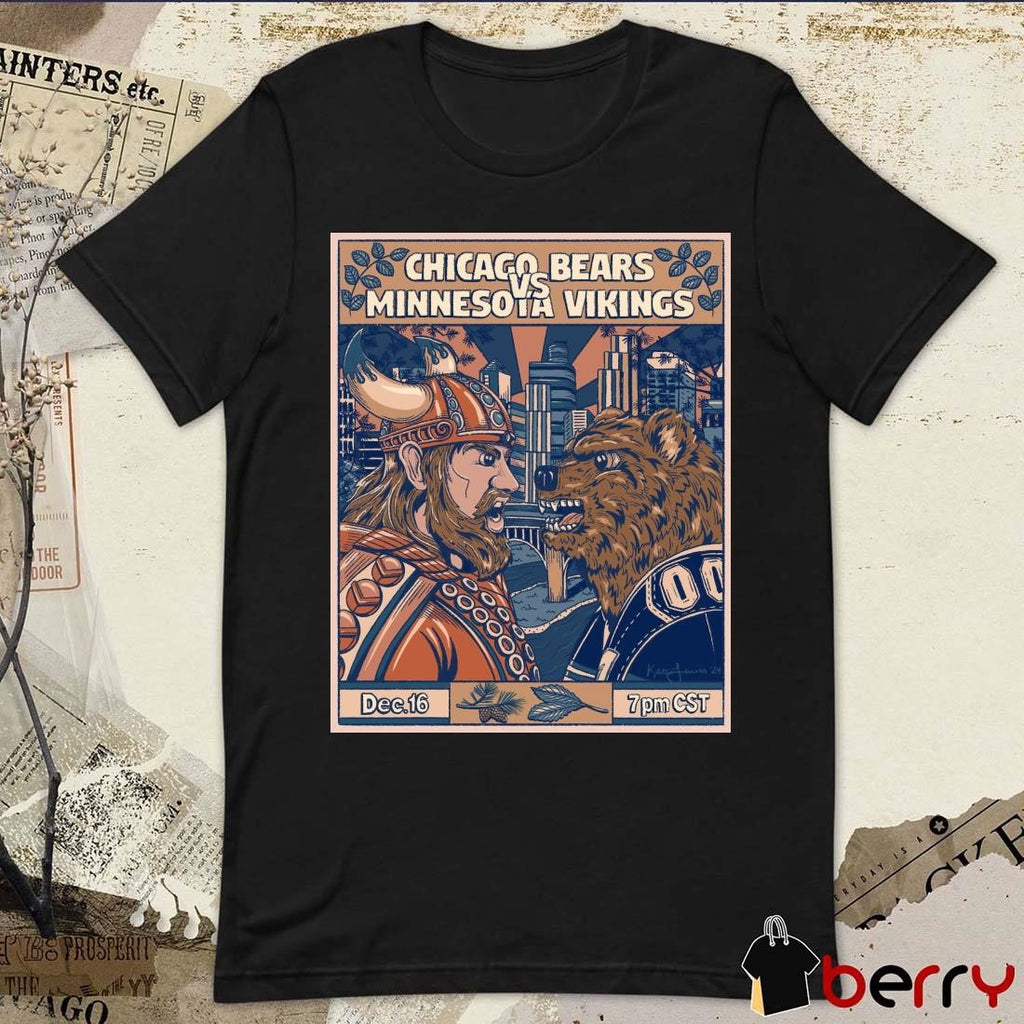 Chicago Bears Vs Minnesota Vikings Dec 16 Another Northern Battle Poster t-shirt