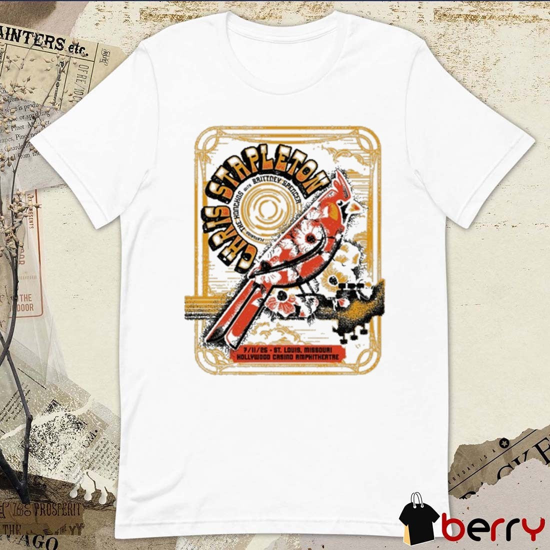 Chris Stapleton July 11 2025 Hollywood Casino Amphitheater Maryland Heights MO t-shirt