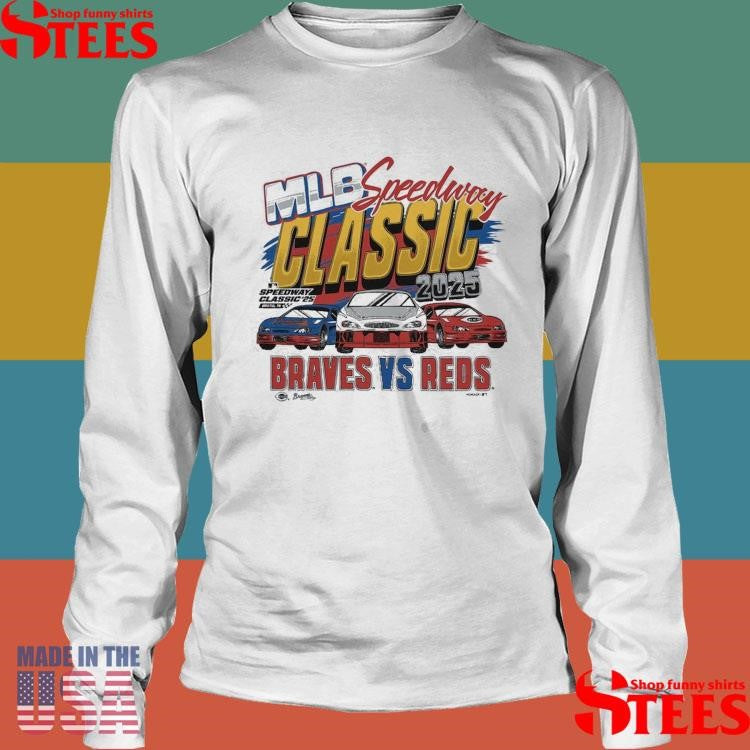 Cincinnati Reds Vs. Atlanta Braves 2025 Mlb Speedway Classic Tri-blend Shirts