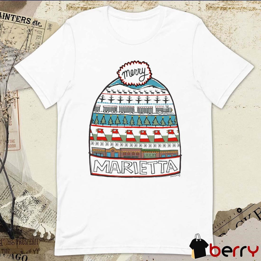 Claire Dunaway Merry Marietta Merry Christmas 2024 Paint t-shirt