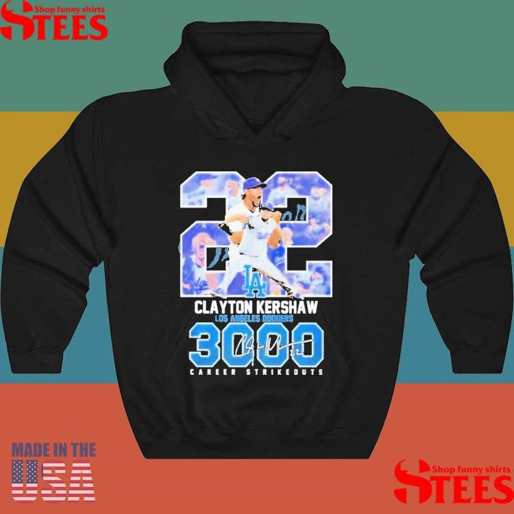 Clayton Kershaw Los Angeles Dodgers 3000 Career Strikeouts T-shirt