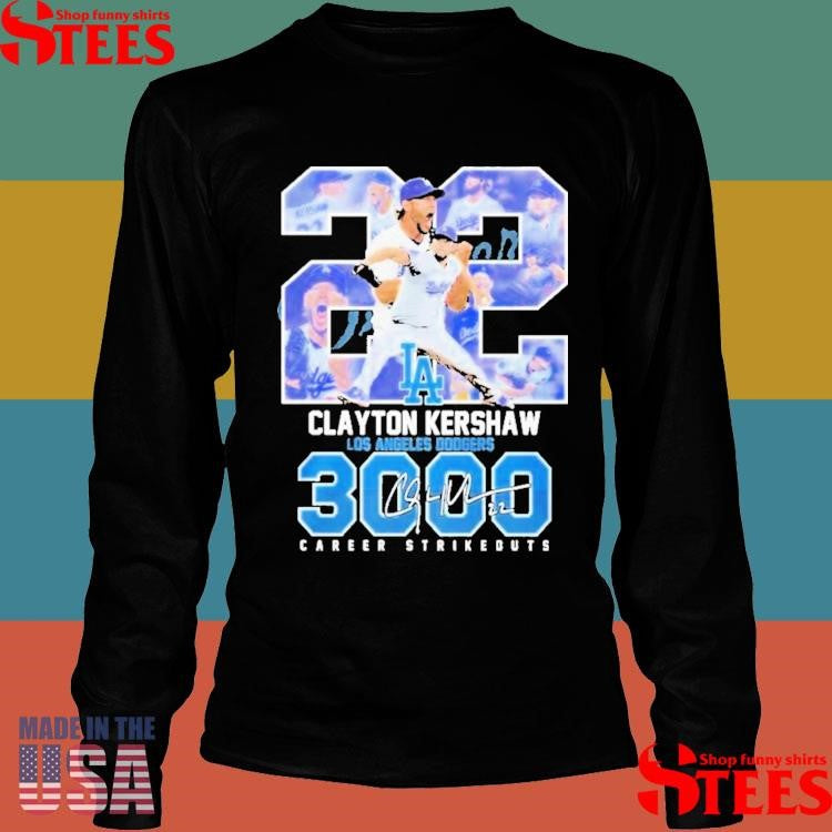 Clayton Kershaw Los Angeles Dodgers 3000 Career Strikeouts T-shirt