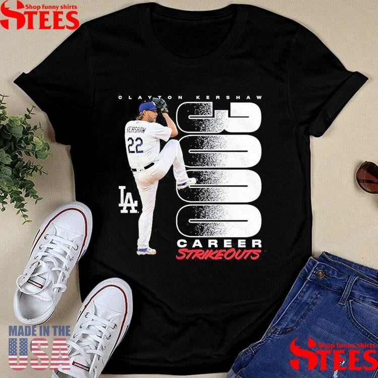 Clayton Kershaw Los Angeles Dodgers 3000 Career T-shirt