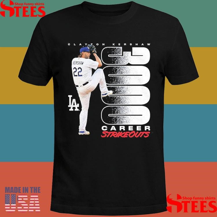 Clayton Kershaw Los Angeles Dodgers 3000 Career T-shirt
