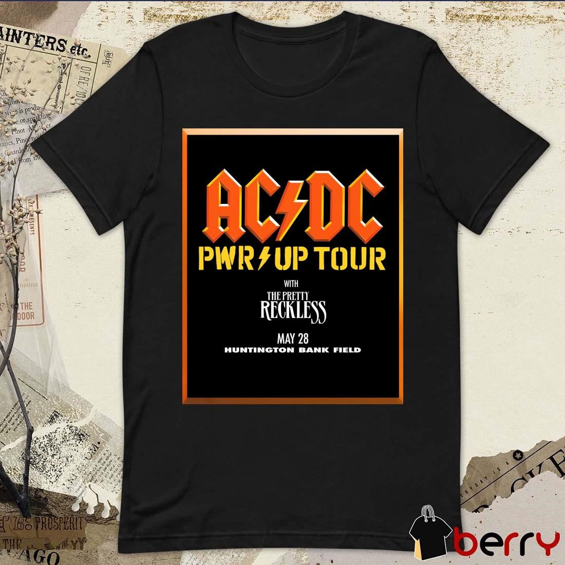 Cleveland Browns AC DC Power Up Tour 2025 Huntington Bank Field On May 28 With The Pretty Reckless t-shirt