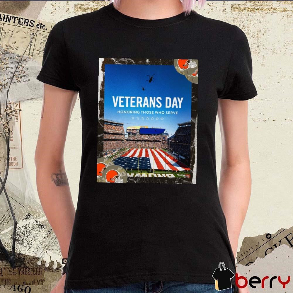 Cleveland Browns Veterans Day Honoring Those Who Serve Poster t-shirt