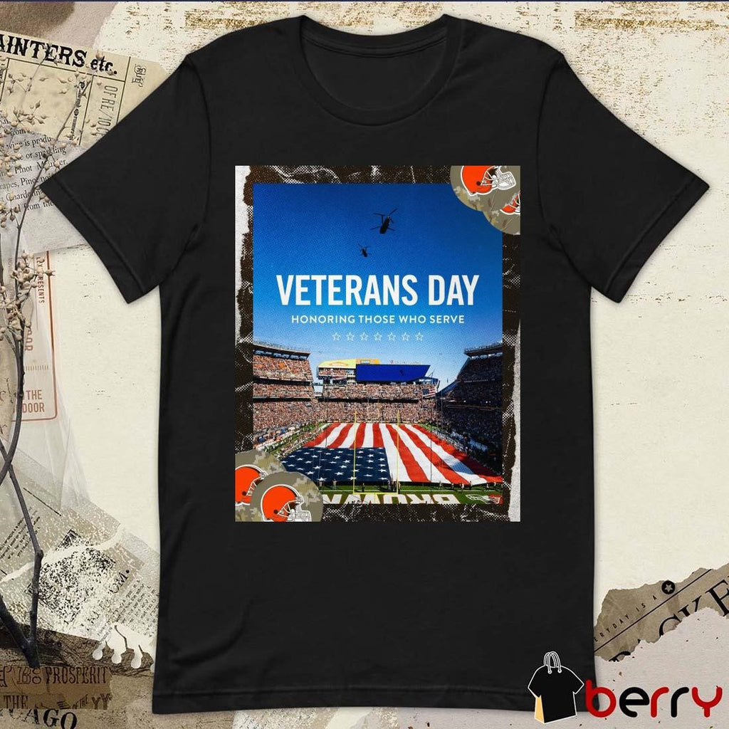 Cleveland Browns Veterans Day Honoring Those Who Serve Poster t-shirt