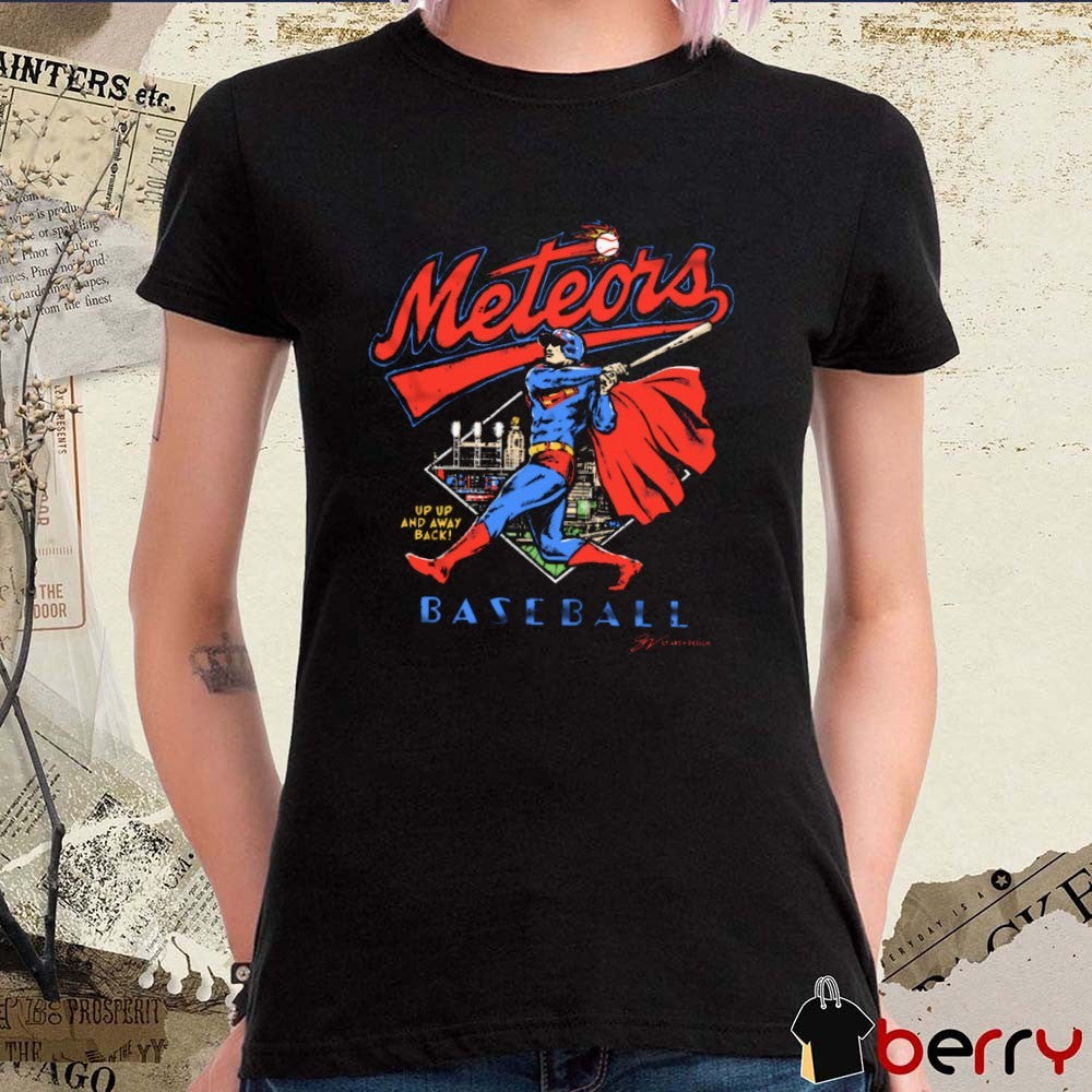 Cleveland Guardians Meteors Baseball Up Up And Away Back Superman Graphic t-shirt
