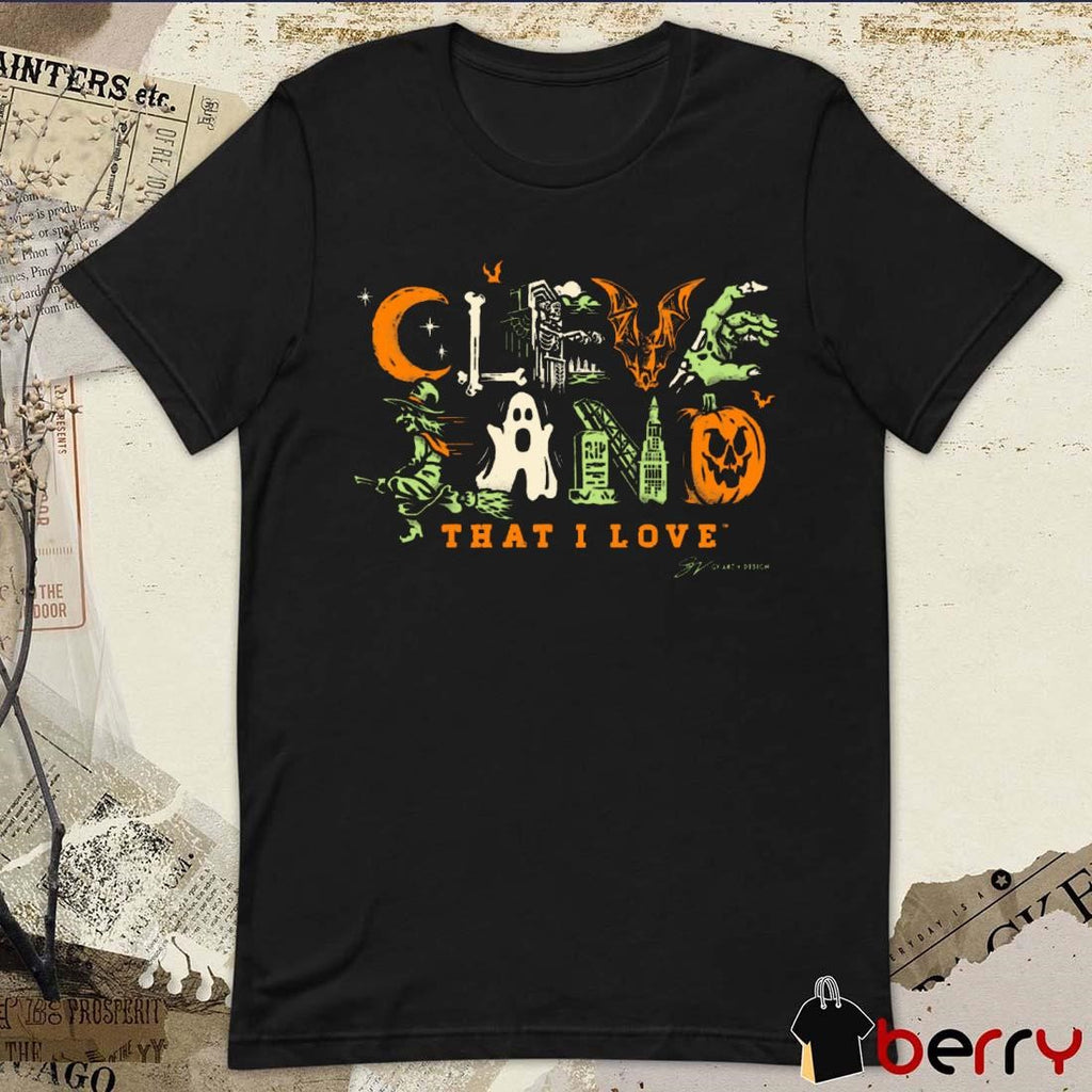 Cleveland That I Love Halloween Collage 2024 t-shirt